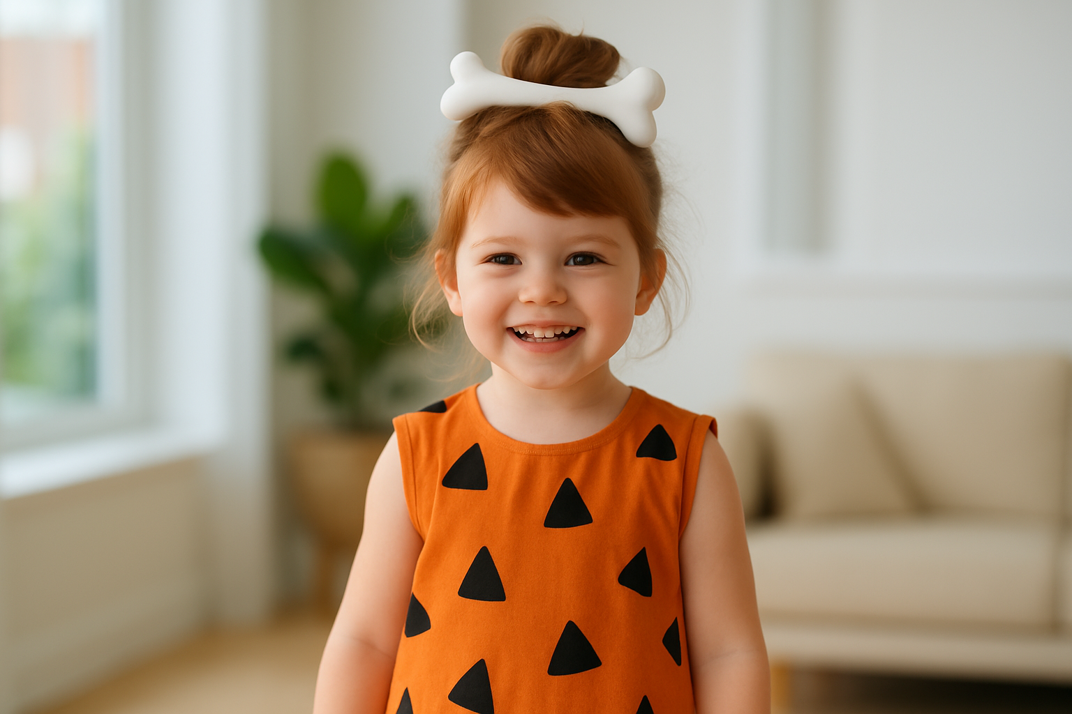 Do It Yourself Pebbles Costume Using Items You Own