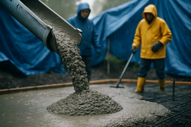 Pouring Cement in the Rain Safely Without Ruining Your Project