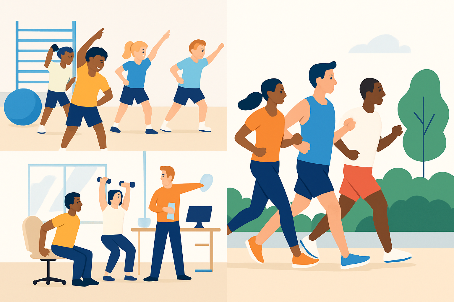 Visual highlights of successful Make America Fit Again initiatives across schools, workplaces, and communities