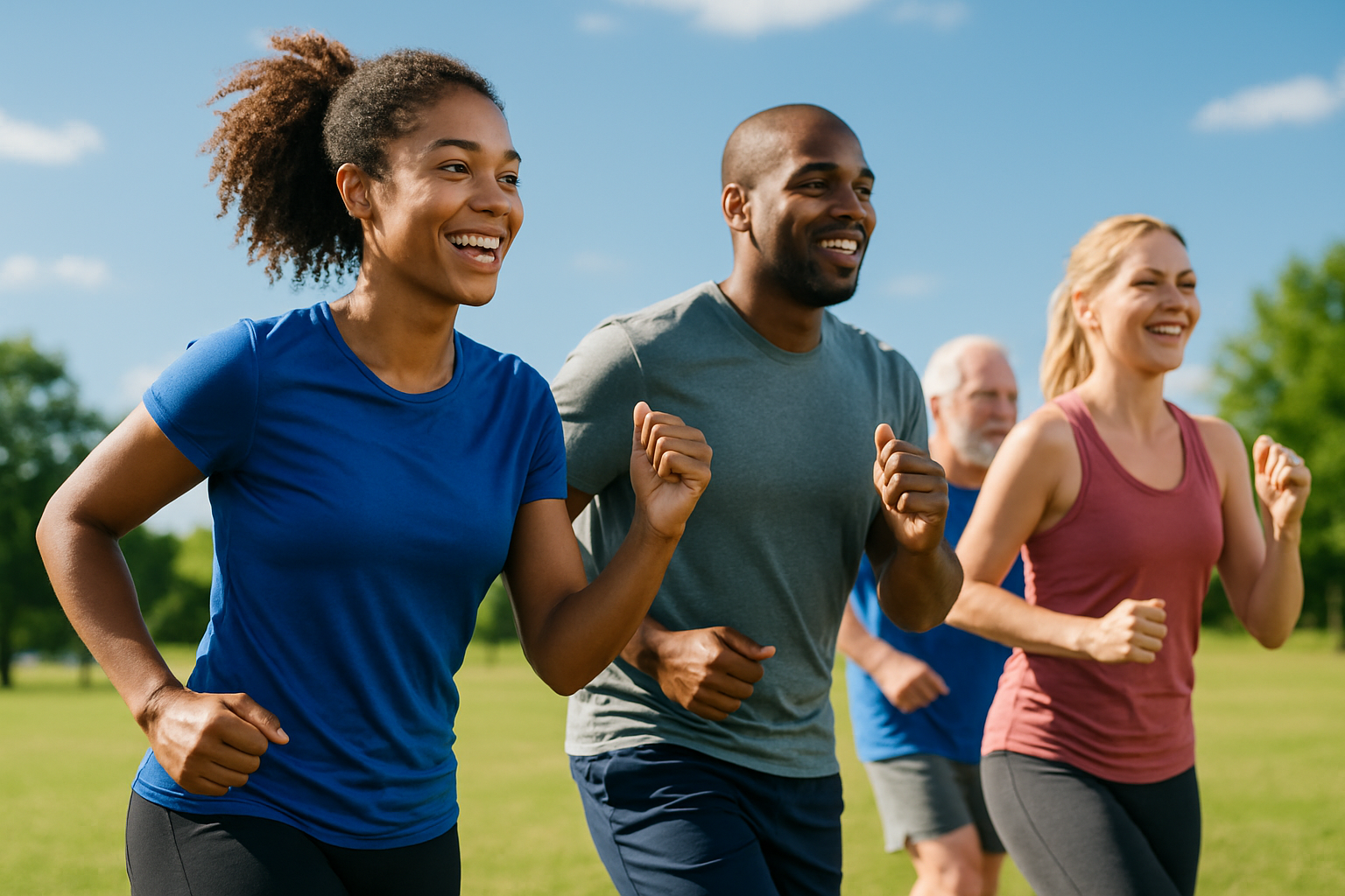 Community members united during a vibrant outdoor fitness event organized by the Make America Fit Again movement