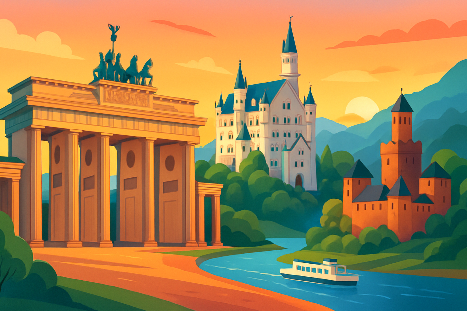 Collage showcasing the diversity of Germany